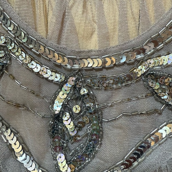 Free People Beige Mesh Top with embellishment - Picture 5 of 6